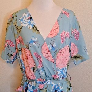 Blossom Breeze Baby Blue Maxi Dress